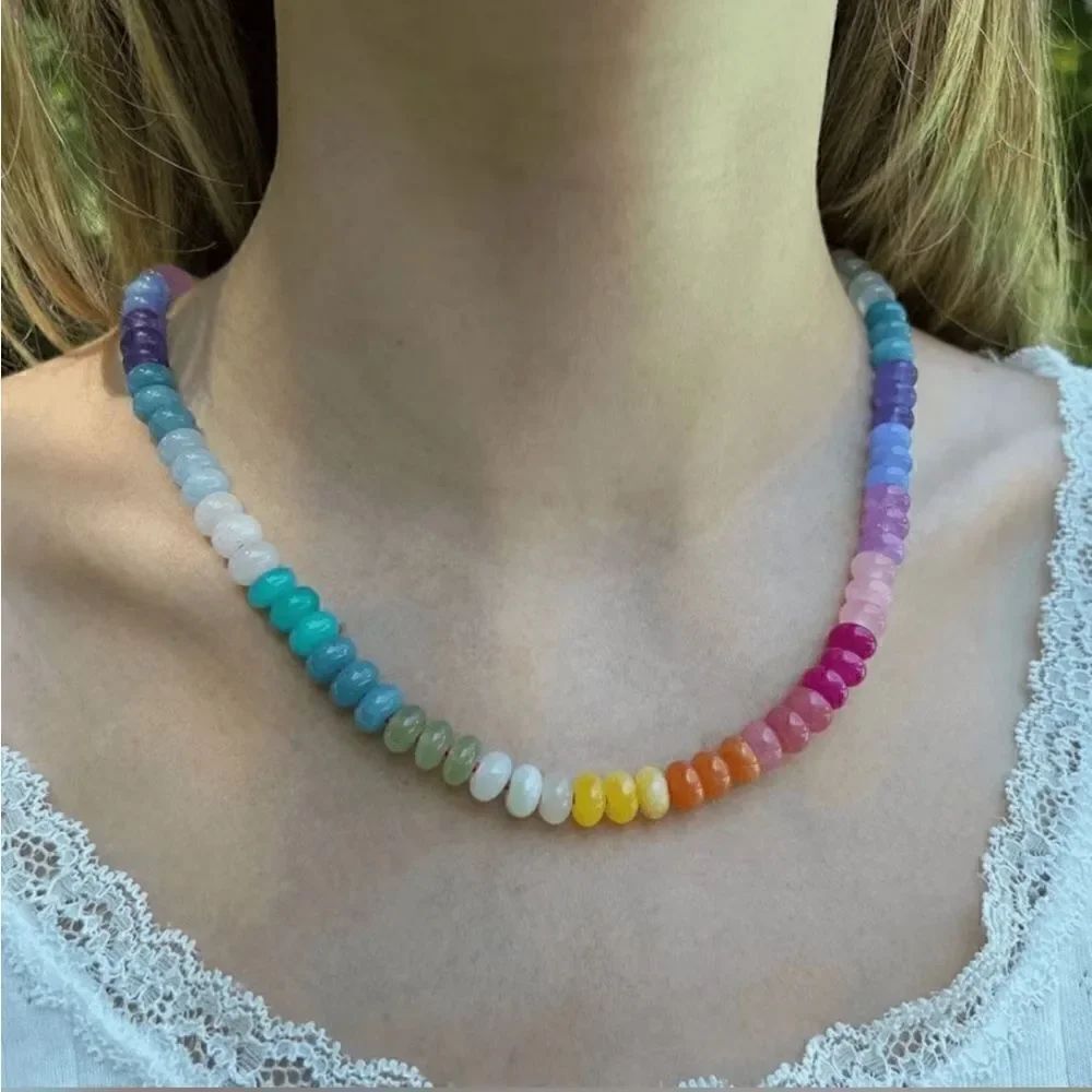 Summer beaded boho necklace M493
